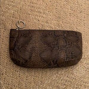 Oscar de la Renta Brown Animal Print Cosmetics Bag